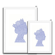 Load image into Gallery viewer, The Queen (blue) - Framed & Mounted Print (A4 size)