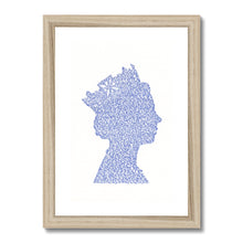 Load image into Gallery viewer, The Queen (blue) - Framed & Mounted Print (A4 size)