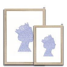 Load image into Gallery viewer, The Queen (blue) - Framed & Mounted Print (A4 size)