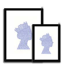 Load image into Gallery viewer, The Queen (blue) - Framed & Mounted Print (A4 size)