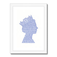 Load image into Gallery viewer, The Queen (blue) - Framed & Mounted Print (A4 size)